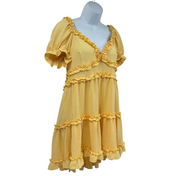 Blashe Butter Yellow Ruffle Dress Sz. XL - Picture 2 of 9